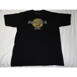 AUTHENTIC HARD ROCK CAFE BLACK ORLANDO T-SHIRT Size Large